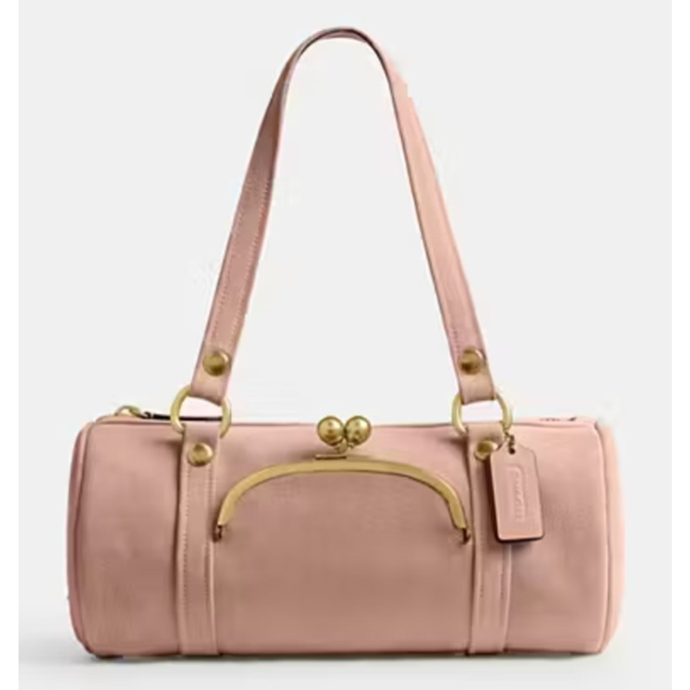 Coach Kisslock Large Barrel Bag Nuage-Suede Pink-NWT